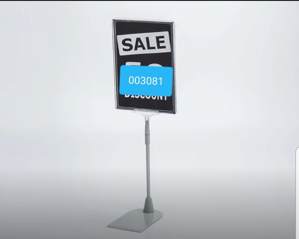 מעמד A4 בסיס מתומן מוט טלסקופי מסגרת שילוט שקוף 1/10