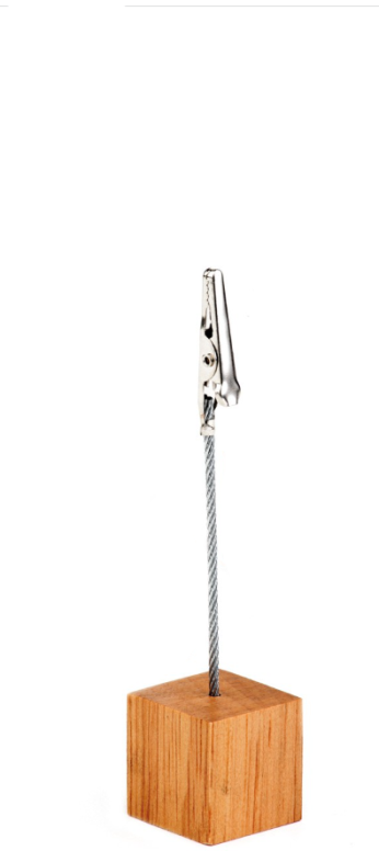 מעמד כרטיס  על בסיס קובית עץ(תנין) 12 ס"מ APS(מחיר יח' נמכר באריזות של 4 יח"