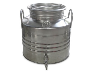 מיכל נירוסטה 25 ליטר מכסה הברגה + ברז