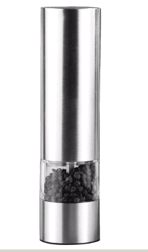 מטחנת מלח/פלפל חשמלית נירוסטה+תאורה 17 ס"מ