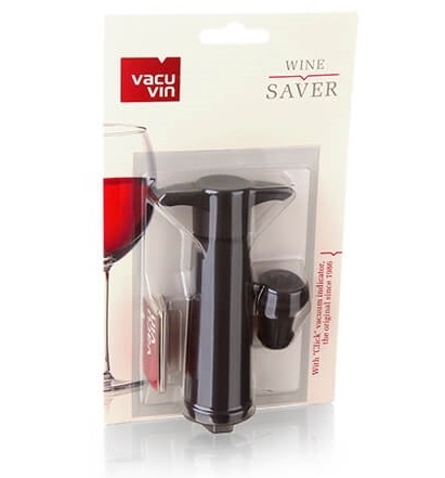 משאבת ואקום שחורה+פקק Vacuvin WINE SAVER