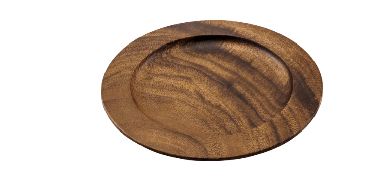 צלחת/תחתית עגולה מאץ' עץ 25 ס"מ שוליים רחבים(למחבת 20 ס"מ)