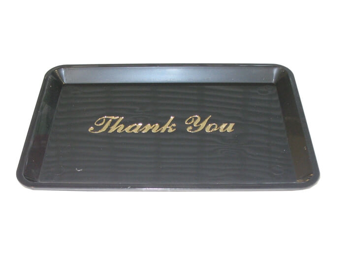 מגש טיפ/דמי שרות פלסטיק 11/16 ס"מ מודפס זהב  THANK YOU