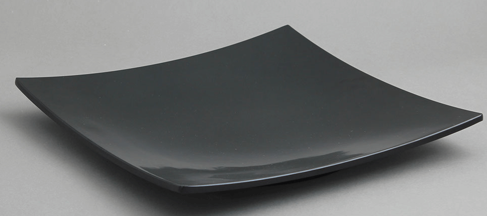 צלחת/פלטה הגשה קמורה ריבועית 31 ס"מ מלמין שחור EFAY