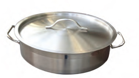 סוטאז נירוסטה 32 ס"מ-2 ידיות ECONOMY גובה 8 ס"מ 6 ליטר כולל מכסה מתאים לאינדוקציה  b-m-d