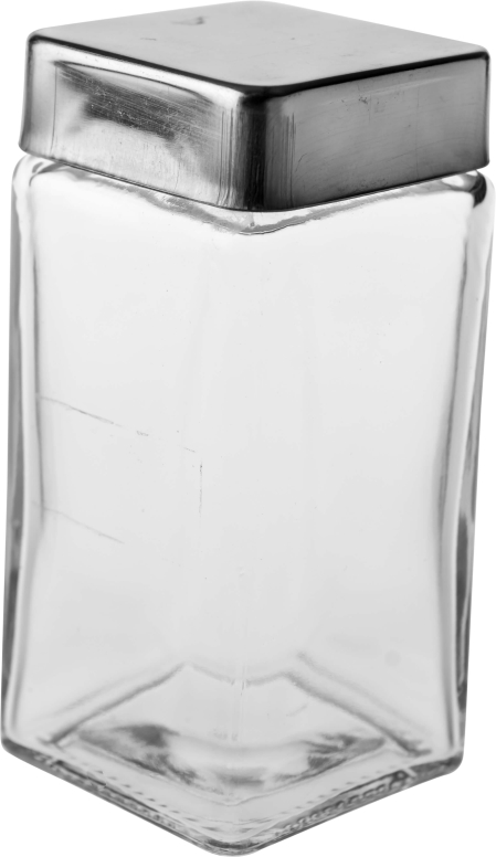 מלחיה זכוכית מרובעת מהודרת מכסה נירוסטה