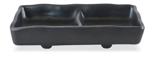 קברט/צלוחית מחולקת לרוטב 13/8 ס"מ מלמין אבן שחור Black Stone