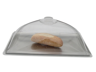 מגש הגשה/תצוגה 53/33 ס"מ שטוח נירוסטה רקוע DAMA 1/1 למכסה תצוגה פוליקרבונט