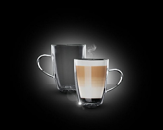 ספל זכוכית כפולה+ידית 330 מ"ל  24/2