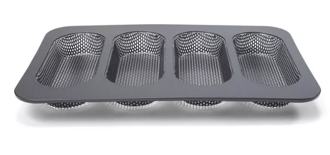 תבנית לחמניות מחוררת 4 שקעים מלבניים 34 ס"מ  PATISSE