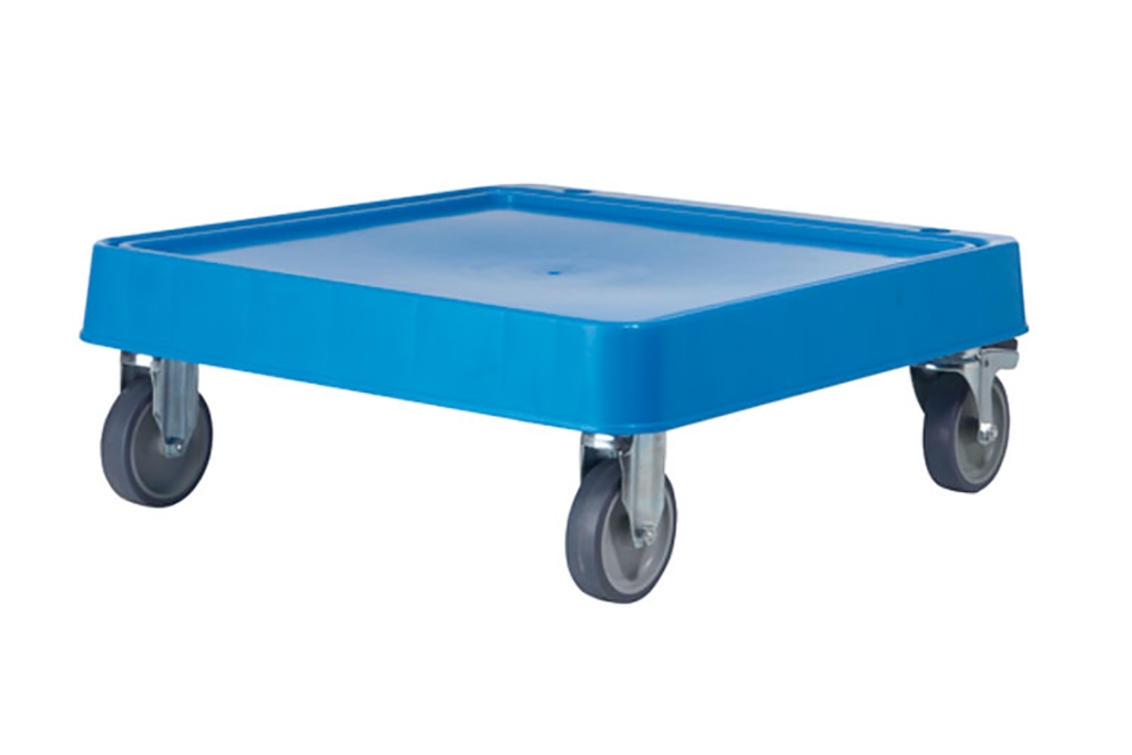 עגלה לארגזי/סלי כוסות פלסטיק ללא ידית כחול