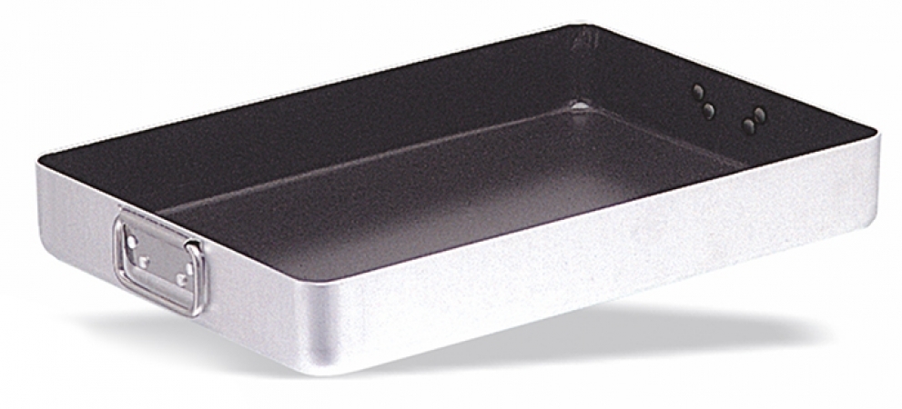 רוסטר אלומיניום ציפוי טפלון 40/30 ס"מ גובה 6.5 ס"מ ידיות נופלות  PUJADAS ALUPRO