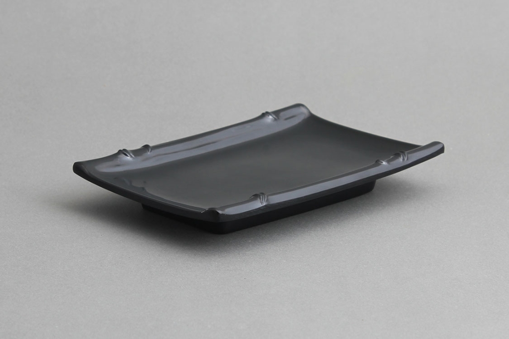 צלחת במבוק EFAY לסושי 11.5X17 מלמין שחור EFAY