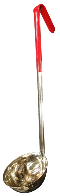 מצקת 9 ס"מ ECONOMY  יחידה אחת ידית אדומה  0.18 ליטר