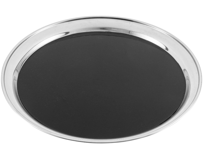 מגש מלצר נירוסטה עגול 40 ס"מ ציפוי שחור(תואם 49401600)