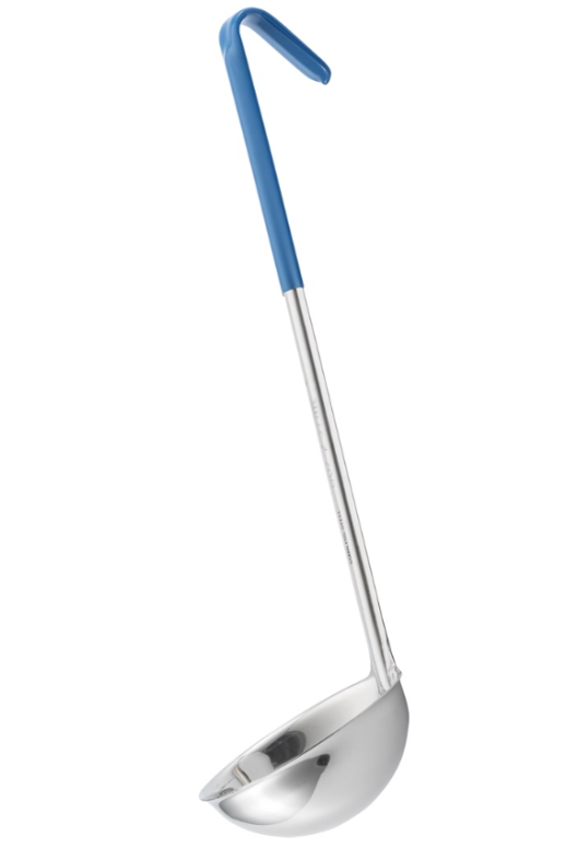 מצקת 10.5 נירוסטה עם וו יחידה אחת מצופה גומי כחול 24CL