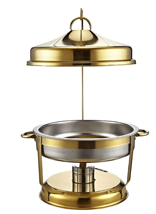 שפינג דיש עגול זהב מכסה תלוי 8 ליטר