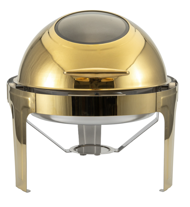 שפינג דיש רול טופ עגול זהב חלון זכוכית 6 ליטר