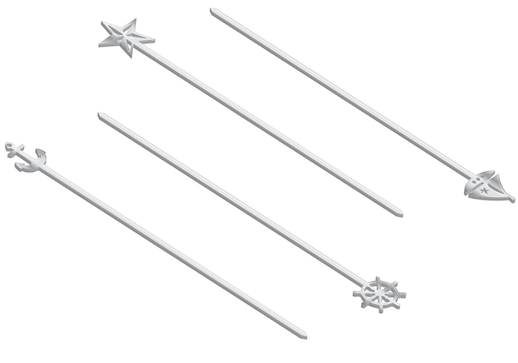 שיפודים שטוחים נירוסטה ראש משתנה