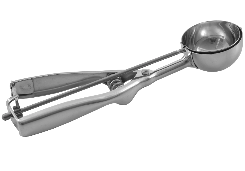 כף גלידה קפיץ נירוסטה קוטר 63 מ"מ תכולה 80 מ"ל