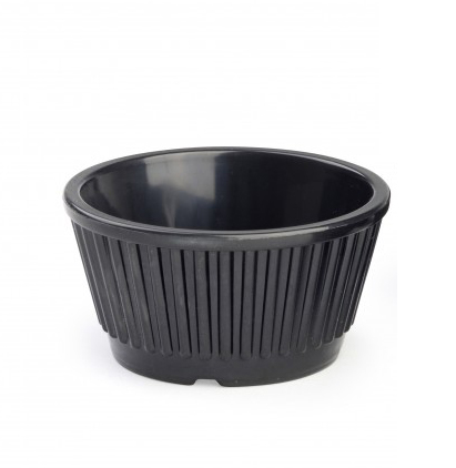 רמקין 90 מ"ל מלמין שחור פסים - 7.5 ס"מ