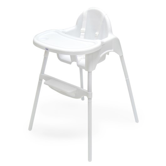 כיסא אוכל לתינוק פלסטיק לבן/אפור+מגש 1069