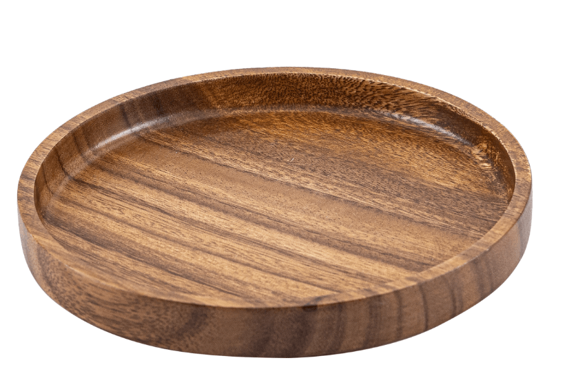 פלטה עגולה/צלחת עץ שף 25X2.5 ס"מ