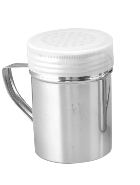 מלחיה נירוסטה+ידית חורים קטנים+מכסה פלסטיק