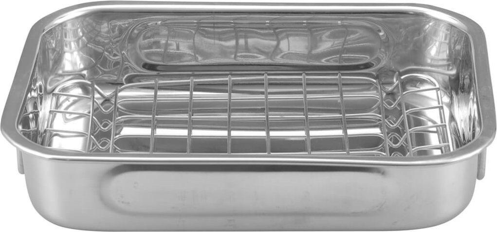 תבנית נירוסטה מלבנית 32/25 ס"מ+ רשת לתנור