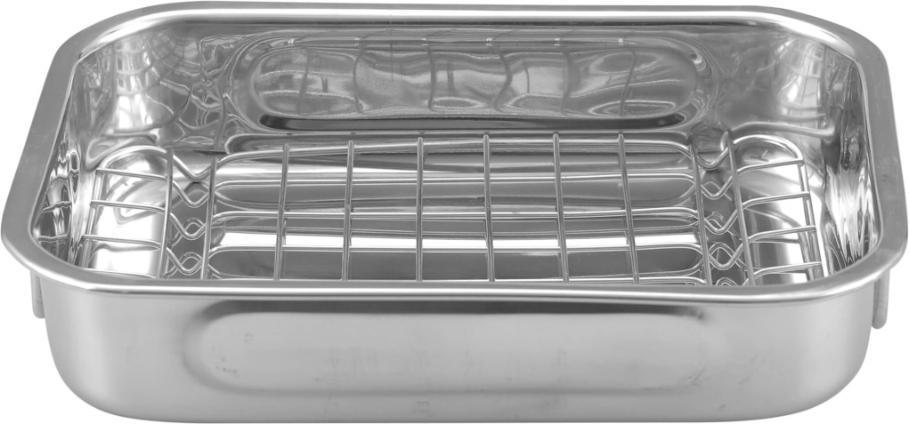 תבנית מלבנית 43/32 ס"מ נירוסטה עם רשת