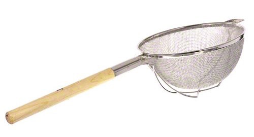 מסננת רשת מחוזקת ידית עץ 26 ס"מ רשת כפולה METALTEX