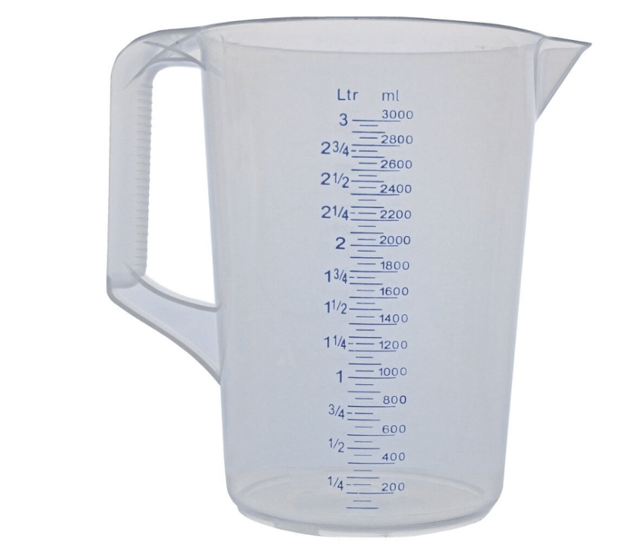 כד מידה פלסטי 3L ליטר ידית סגורה סימון כחול SCHNEIDER PP