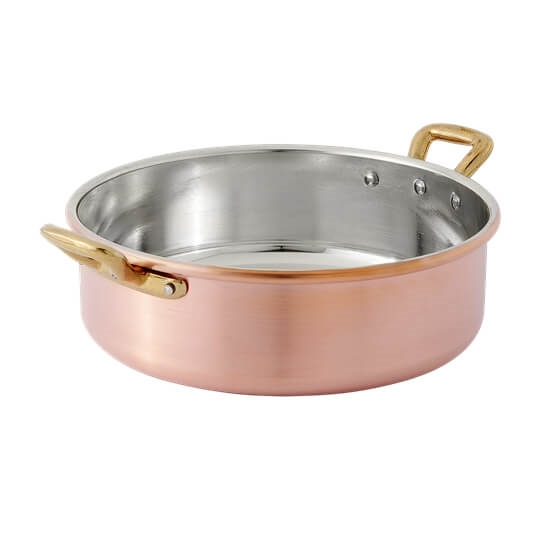 סיר 28 ס"מ נחושת מהודר איטליה נמוך ללא מכסה(בנפרד) CU ARTIGIANA 5.8L