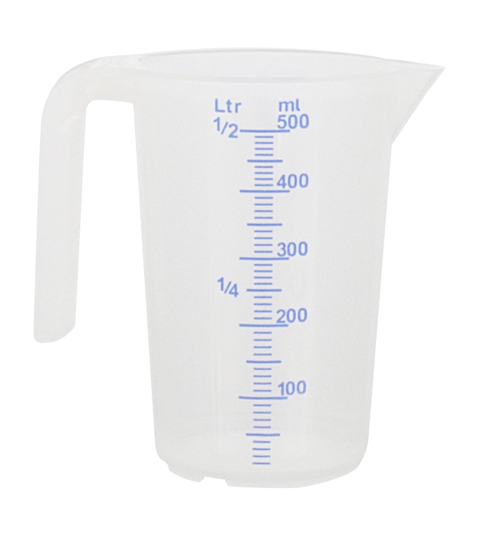 כד מידה פלסטי 0.5L ליטר סימון כחול י.פתוחה SCHNEIDER PP