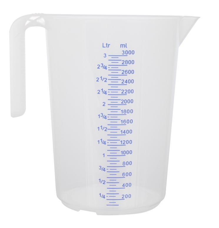 כד מידה פלסטי 3L ליטר סימון כחול י.פתוחה SCHNEIDER PP