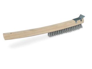 מברשת גריל / פלדה 35 ס"מ ידית עץ