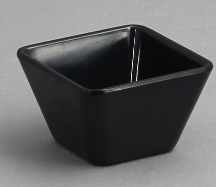 קערה ריבועית קונית 7 ס"מ מלמין שחור EFAY