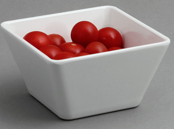 קערה ריבועית קונית 13 ס"מ מלמין לבן EFAY