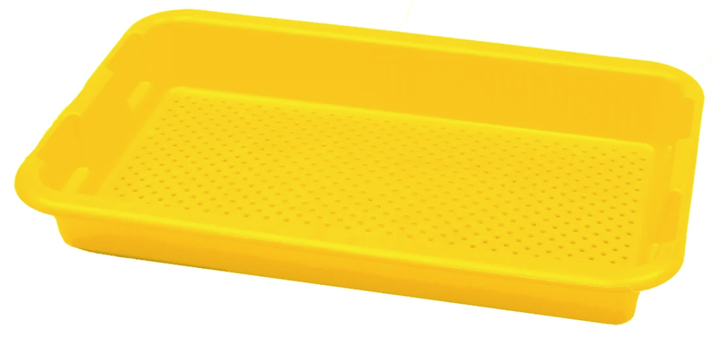 מיכל פלסטי  צהוב  מחורר 10L(מייבש) 60X40 ס"מ scaritech