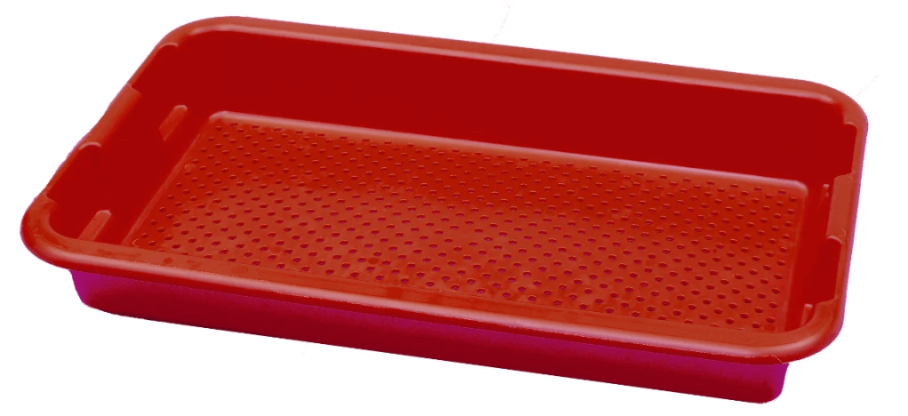 מיכל פלסטי אדום  מחורר 10L (מייבש)  60X40 ס"מ  scaritech