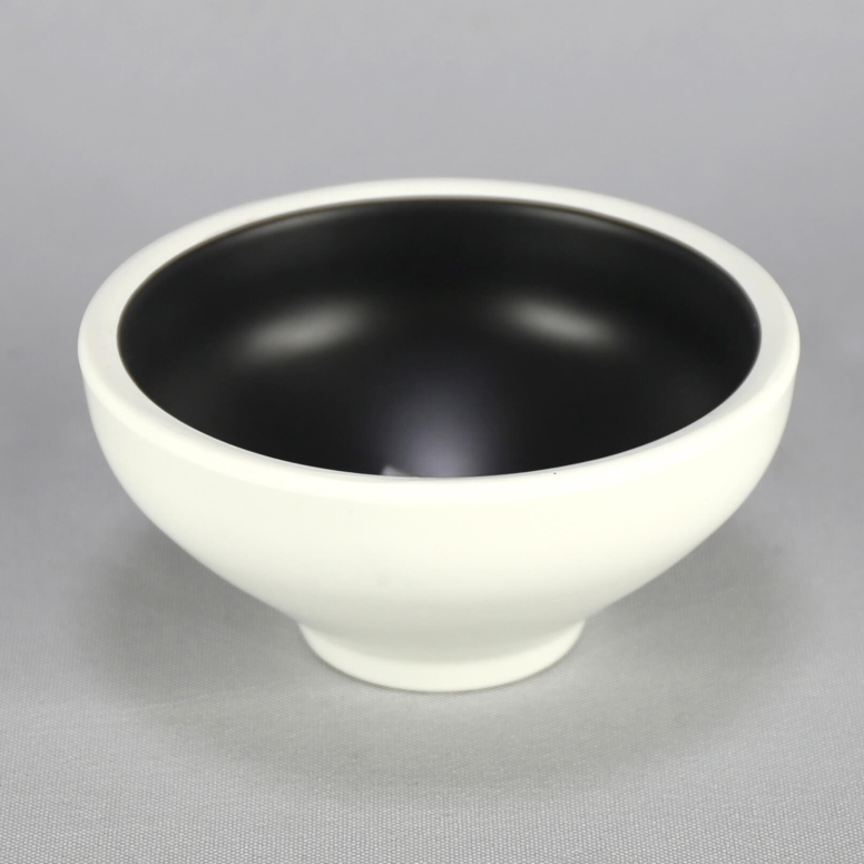 קערה עגולה טאיג'י 21.7 ס"מ מלמין חום כהה לבן 1/18 EFAY