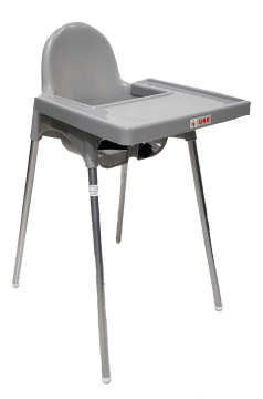 כיסא אוכל לתינוק פלסטיק לבן/אפור+מגש 1069