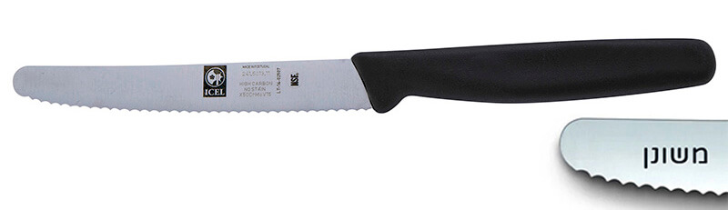 סכין סטייק  12 ס"מ ידית שחורה ICEL SELECCAO MESA
