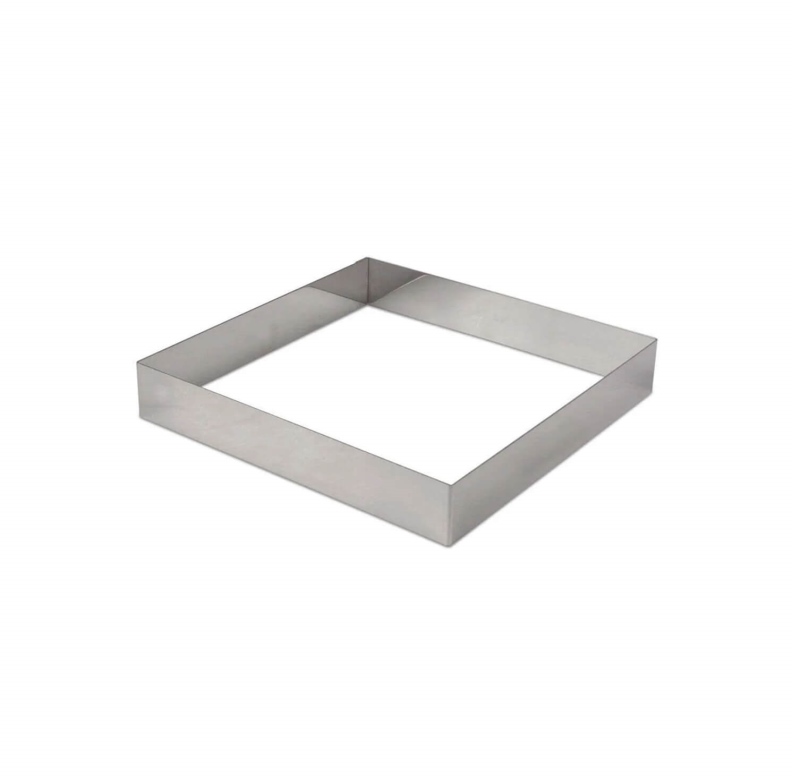 מסגרת מרובעת/ טבעת אפייה/ רינג/ מיקד מרובע 7.5/7.5 ס"מ גובה 2 ס"מ נירוסטה