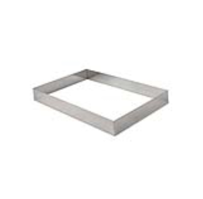 טבעת אפייה/ רינג/ מסגרת מלבנית 25/30 גובה 1.5 ס"מ נירוסטה