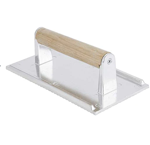 לוחץ/מכבש סטייק ריבועים מלבני 21 ס"מ יציקת אלומיניום ידית עץ