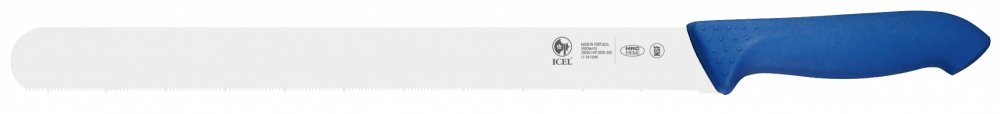 סכין קונדיטור חלק 30 ס"מ ידית פלסטיק כחולה ICEL PROFLEX