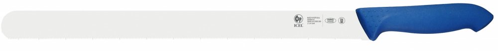 סכין קונדיטור חלק 36 ס"מ ידית פלסטיק כחולה ICEL PROFLEX