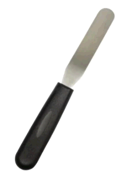 פלטה נירוסטה ישרה למריחה 13 ס"מ ידית שחורה