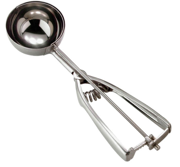 כף גלידה קפיץ נירוסטה קוטר 55 מ"מ תכולה 55 מ"ל